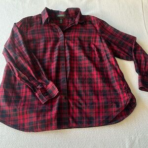 Ralph Lauren Plaid Long Sleeve Blouse Women’s 2X